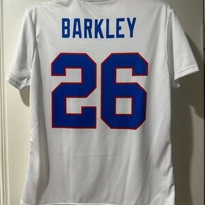 Saquon Barkley Majestic White Jersey with Blue and Red Details
